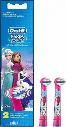 ORAL-B - Kids Stages Power Frozen Ανταλλακτικές Κεφαλές για Ηλεκτρική Οδοντόβουρτσα 2 Τμχ