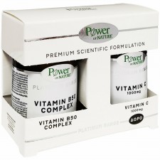 POWER HEALTH - Promo Platinum Range B 50 Complex 30 κάψουλες & Δώρο Βιταμίνη C 1000 mg 20 δισκία
