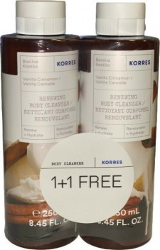 KORRES - Renewing Body Cleanser Vanilla Cinnamon 2x250ml