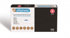 ALFASHIELD - Medical Gloves Εξεταστικά Γάντια Νιτριλίου Χωρίς Πούδρα Μαύρα Small 100 Τμχ