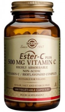 SOLGAR -  Bιταμίνη Ester-C 500mg Συμπλήρωμα Διατροφής Ester-C 500mg 100 Φυτικές Κάψουλες
