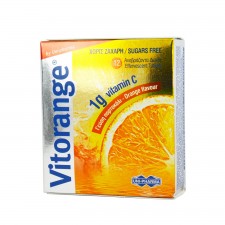 UNI-PHARMA - Vitorange 1gr Vitamin C 1000 mg Συμπλήρωμα Διατροφής που Συμβάλλει στην καλή λειτουργία του ανοσοποιητικού συστήματος με γεύση πορτοκάλι 12 Δισκία