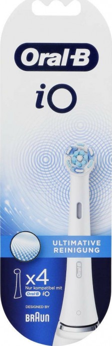 ORAL-B -  iO Ultimate Clean White Ανταλλακτικές Κεφαλές Ηλεκτρικής Οδοντόβουρτσας Λευκό Χρώμα, 4τμχ