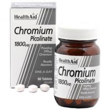 HEALTH AID - Chromium Picolinate 1800mcg για Εξισορρόπηση του Μεταβολισμού 60 ταμπλέτες