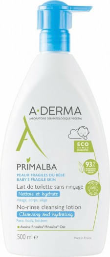 A-DERMA - Primalba Lait De Toilette Douceur Απαλό Γαλάκτωμα Καθαρισμού Για Βρέφη 500ml