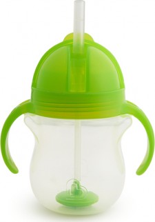 MUNCHKIN - Click Lock Tip & Sip Straw Cup Ποτήρι με Ευέλικτο Καλαμάκι 6m+, 207ml - πράσινο