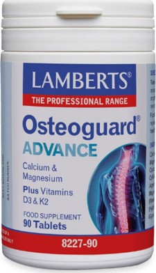 LAMBERTS - Osteoguard Advance με Ασβέστιο Μαγνήσιο Βιταμίνες D3 και K2 90tabs