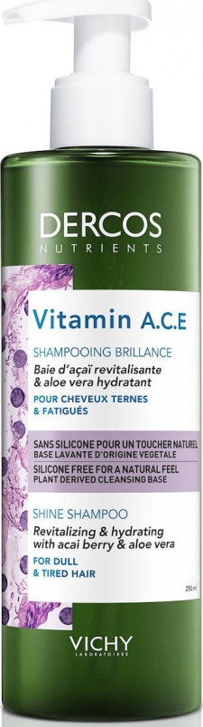 VICHY - Dercos Nutrients Vitamin A.C.E Σαμπουάν Για Θαμπά Μαλλιά 250ml