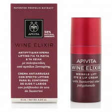 APIVITA - Wine Elixir Αντιρυτιδική Κρέμα Lifting Για Τα Μάτια Τα Χείλη Με Πολυφαινόλες Από Αμπέλια Σαντορίνης 15ml