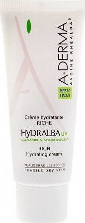 A-DERMA - Hydralba Creme UV Rich SPF20 Ενυδατική Κρέμα Προσώπου Πλούσιας Υφής Για Ξηρές Επιδερμίδες 40ml