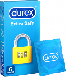 DUREX - Extra Safe Προφυλακτικά με Ελαφρώς Παχύτερα Τοιχώματα για Απόλυτη Ασφάλεια, 6τμχ