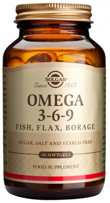 SOLGAR -  Omega 3-6-9 Συμπλήρωμα Διατροφής Με Λιπαρά Οξέα 60 Μαλακές Κάψουλες
