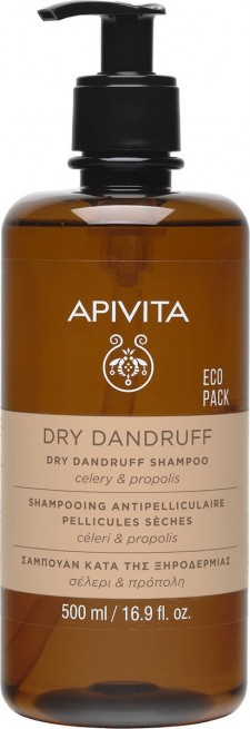 APIVITA - Dry Dandruff Shampoo Eco Pack Σαμπουάν κατά της Ξηροδερμίας με Σέλερι και Προπόλη 500ml