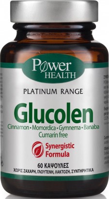 POWER HEALTH - Platinum Glucolen Φόρμουλα για τη Μείωση & Διατήρηση τoυ Σακχάρου, 60 Κάψουλες