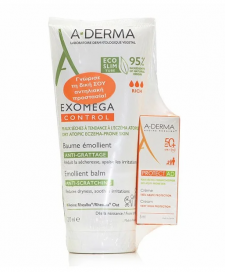 A-DERMA - Promo Exomega Control Emollient Balm 200ml & Δώρο Protect AD Cream Spf50+, 5ml