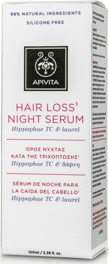APIVITA - Ορός Νύχτας κατά της Τριχόπτωσης με Ιπποφαές - Hippophae TC & Δάφνη, 100ml