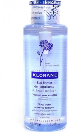 KLORANE - Micellar Water 3 in 1 Make-Up Remover Νερό Micellar Ντεμακιγιάζ με Βιολογική Κυανή Κενταύρια, 400ml