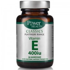 POWER HEALTH - CLASSICS Platinum Range Vitamin E 400iu Συμπλήρωμα Για Την Αναπαραγωγή - Δέρμα 30 Κάψουλες