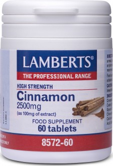 LAMBERTS - Cinnamon 2500mg Εκχύλισμα Φλοιού Κανέλλας 60tabs
