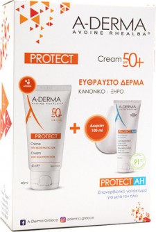 A-DERMA - Promo Protect Αντηλιακή Κρέμα Προσώπου SPF50+ 40ml + A-Derma Protect AH After Sun Ενυδατικό Γαλάκτωμα για Μετά τον Ήλιο 100ml