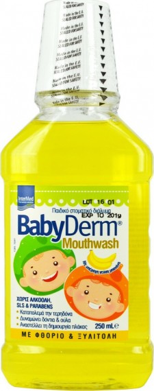 INTERMED - Babyderm Mouthwash, Στοματικό Διάλυμα Μπανάνα 250ml