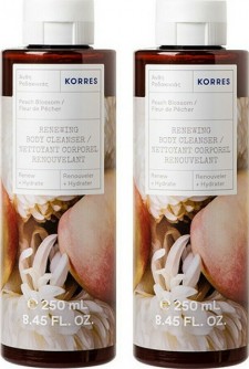 KORRES - Renewing Body Cleanser Peach Blossom Αφρόλουτρο Άνθη Ροδακινίας 2x250ml