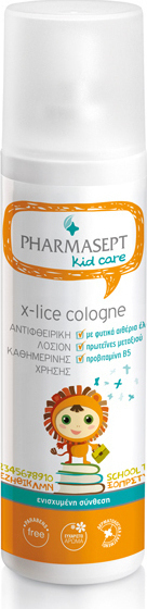 PHARMASEPT - Kids X-Lice Cologne Προληπτική Αντιφθειρική λοσιόν καθημερινής χρήσης χωρίς άρωμα 100ml
