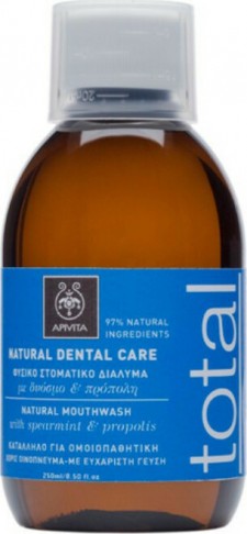 APIVITA - Natural Dental Care Total Φυσικό Στοματικό Διάλυμα με Δυόσμο & Πρόπολη 250ml