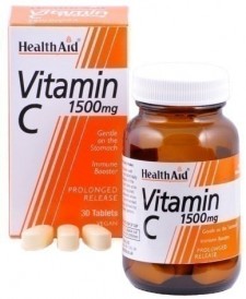 HEALTH AID - Vitamin C 1500mg Prolonged Release - Βιταμίνη C Βραδείας Αποδέσμευσης Για Εύκολη Απορρόφηση 30 Ταμπλέτες