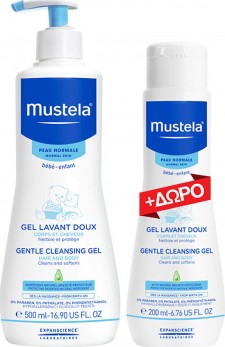 MUSTELA - Promo Baby Bath Gentle Cleansing Gel Απαλό Αφροντούς για Σώμα και Μαλλιά 500ml και Δώρο Επιπλέον 200ml