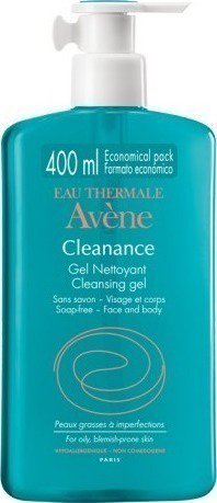 AVENE - Eau Thermale Cleanance Gel Nettoyant Τζελ Καθαρισμού Προσώπου - Σώματος για Λιπαρά / με Ατέλειες Δέρματα 400ml