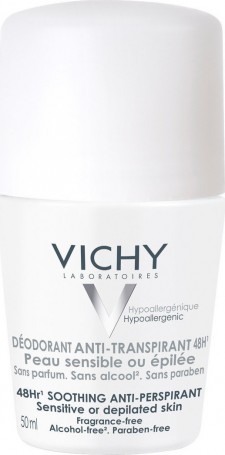 VICHY - Deodorant Sensitive Skin Αποσμητικό  Roll On 48ωρης Προστασίας  50ml
