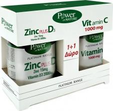 POWER HEALTH - Promo Classics Platinum Range Zinc Plus D3 15mg/2000iu 30 ταμπλέτες & Vitamin C 1000mg 20 ταμπλέτες