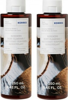 KORRES - Renewing Body Cleanser Coconut Water ShowerGel Νερό Καρύδας Αφρόλουτρο 2x250ml