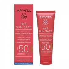 APIVITA - Bee Sun Safe Anti-Age & Spot Face Cream SPF50 (Golden) - Κρέμα Προσώπου με Χρώμα, 50ml