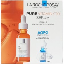 LA ROCHE POSAY - Promo Pure Vitamin C10 Serum Ορός με Vitamin C Για Λάμψη Και Αντιοξειδωτική Δράση 30ml & Δώρο Hyalu B5 Serum 10ml