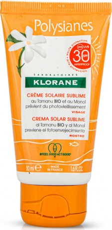 KLORANE - Sun Polysianes Face Creme Solaire Sublime Spf30 Αντηλιακή Κρέμα Προσώπου Υψηλής Προστασίας 50ml