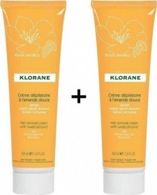 KLORANE - Promo Hair Removal Cream With Sweet Almond Απαλή Αποτριχωτική Κρέμα με Γλυκό Αμύγδαλο 2x150ml