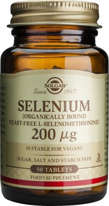 SOLGAR -  Selenium 200mg Συμπλήρωμα Διατροφής με Οργανικό Σελήνιο 50 Ταμπλέτες