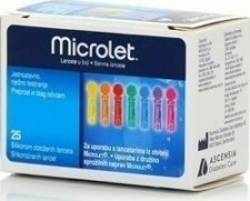 BAYER - Ascensia Microlet Lancets Colored Σκαρφιστήρες ζαχάρου έγχρωμοι 25τμχ