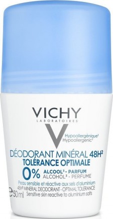 VICHY - Deodorant Mineral Αποσμητικό Roll-on 48ωρης Προστασίας Χωρίς Άρωμα 50ml