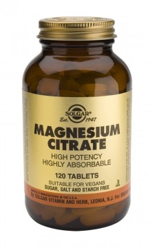 SOLGAR - Magnesium Citrate 200mg Συμπλήρωμα Διατροφής Μαγνησίου 120 Ταμπλέτες