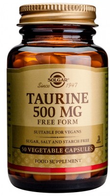 SOLGAR - Taurine Ταυρίνη 500mg 50 Φυτικές Κάψουλες
