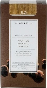 KORRES - Argan Oil Advanced Colorant Βαφή Μαλλιών 8.0 Ξανθό Ανοικτό 50ml