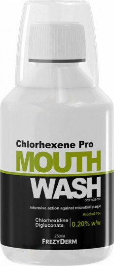 FREZYDERM - Chlorhexene Pro Mouthwash Στοματικό Διάλυμα Κατά της Μικροβιακής Πλάκας 250ml