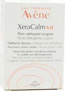 AVENE - XeraCalm A.D Pain Nettoyant Surgras Υπερλιπαντική Στερεά Πλάκα Καθαρισμού, Πολύ Ξηρό Δέρμα με Τάση Ατοπίας ή Κνησμού 100gr