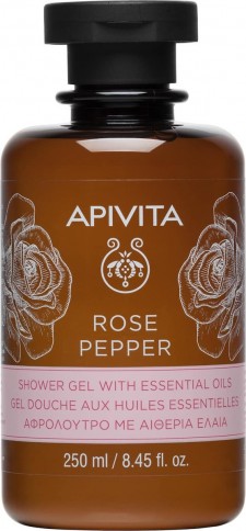 APIVITA - Rose Pepper Shower Gel Αφρόλουτρο Με Αιθέρια Έλαια 250ml