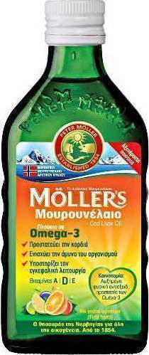 MOLLERS - Cod Liver Oil Tutti Frutti Μουρουνέλαιο με Γεύση Φρούτων 250ml