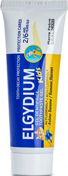 ELGYDIUM - Kids Οδοντόκρεμα 500ppm Ιόντων Φθορίου για Παιδιά με γεύση Μπανάνα, 50 ml