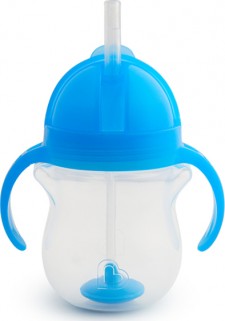 MUNCHKIN - Click Lock Tip & Sip Straw Cup Ποτήρι με Ευέλικτο Καλαμάκι 6m+, 207ml - μπλέ